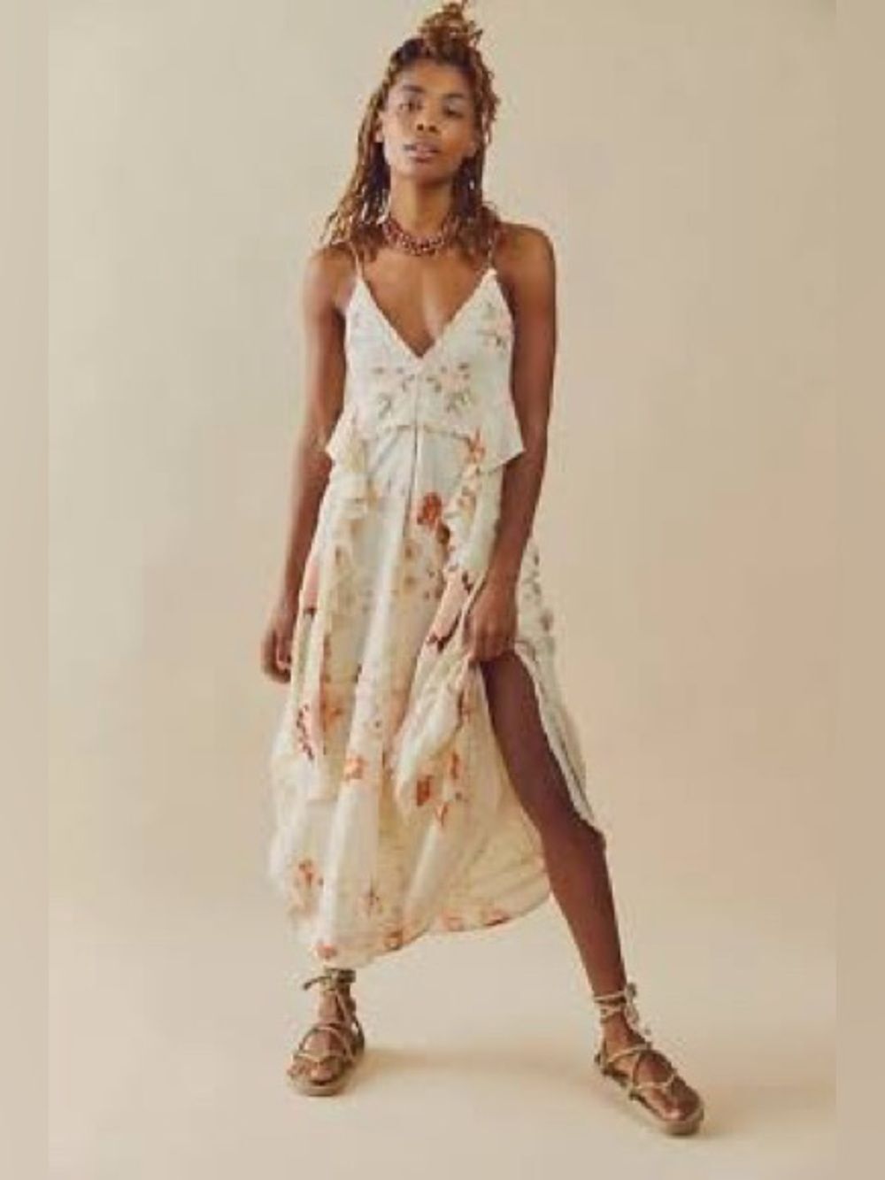 Free People Audrey Embroidered Maxi Dress Size S - Picture 2 of 9